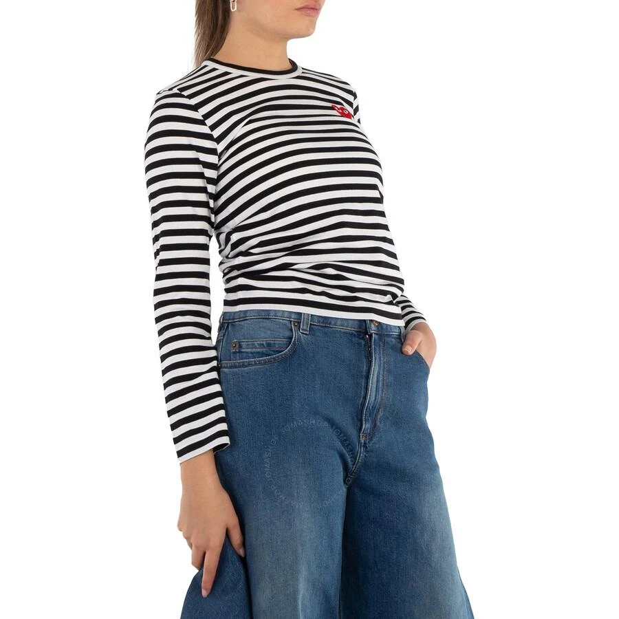 Comme des Garcons Striped Heart Emblem Long-Sleeve T-Shirt 3