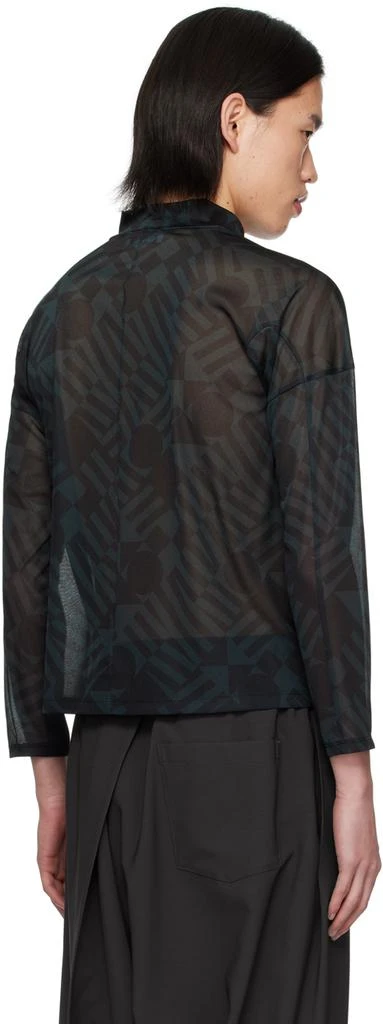 132 5. ISSEY MIYAKE Black & Green Graphic Turtleneck 3