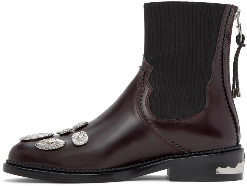 Toga Pulla Burgundy Embellished Boots 3