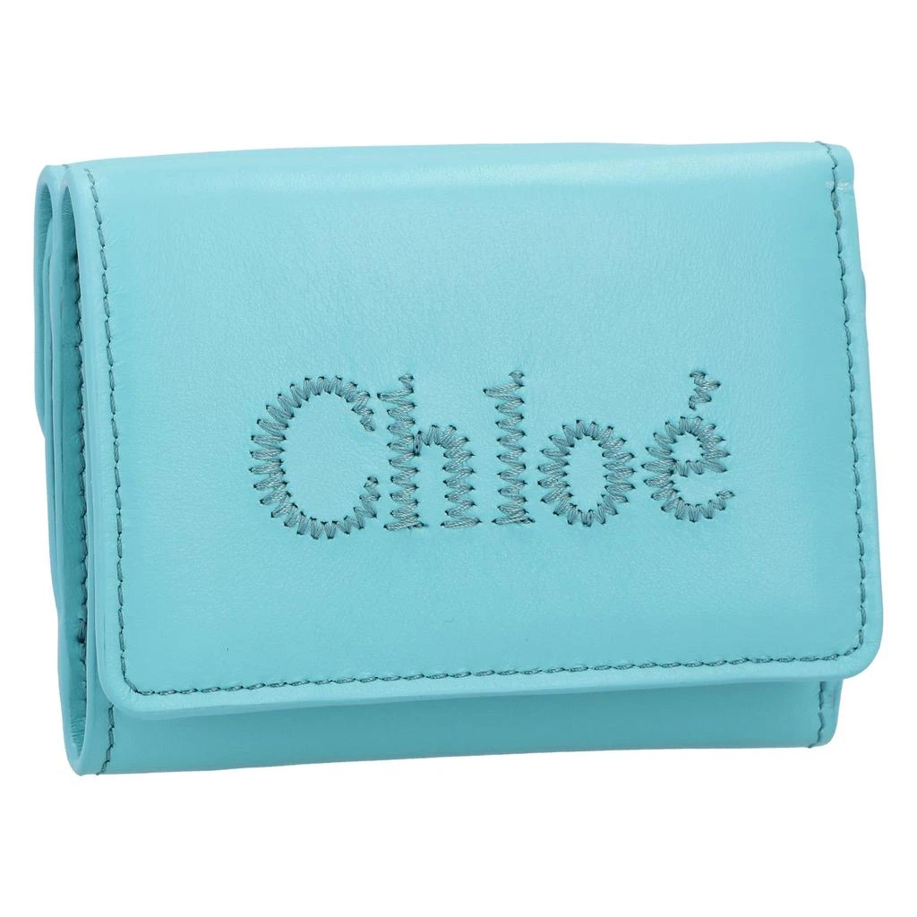 Chloé Sense Tri-Fold Wallet Blue 2