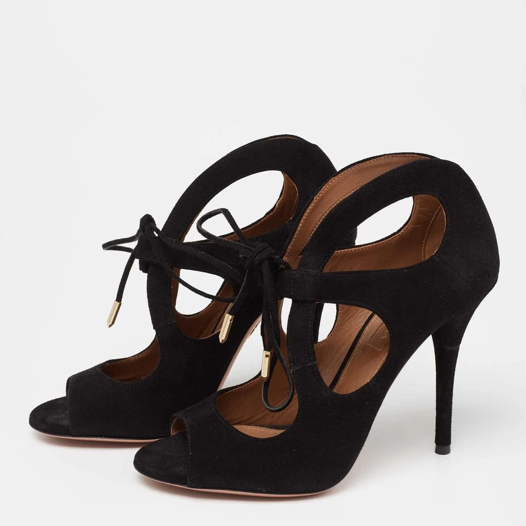 Aquazzura Aquazzura Black Suede C'est Chic Sandals Size 37 2