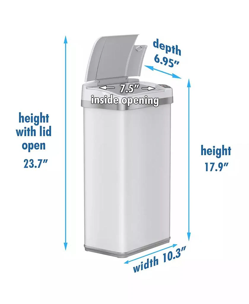 iTouchless Housewares & Products, Inc iTouchless 4 Gallon White Steel Touchless Trash Can with Deodorizer & Fragrance 3