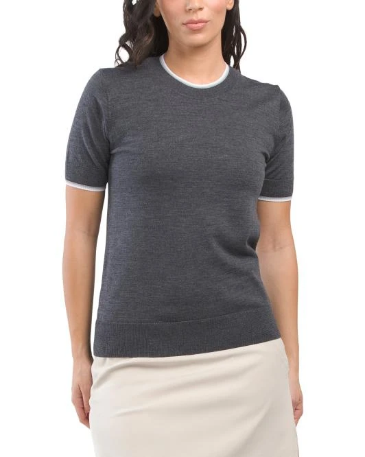 G/FORE Merino Wool Layered Short Sleeve Polo Sweater 1