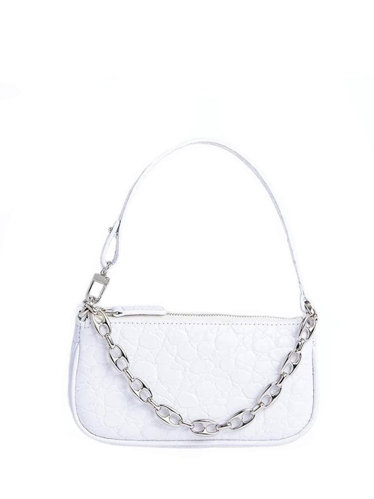 NA Mini White Rachel Croco Embossed Leather