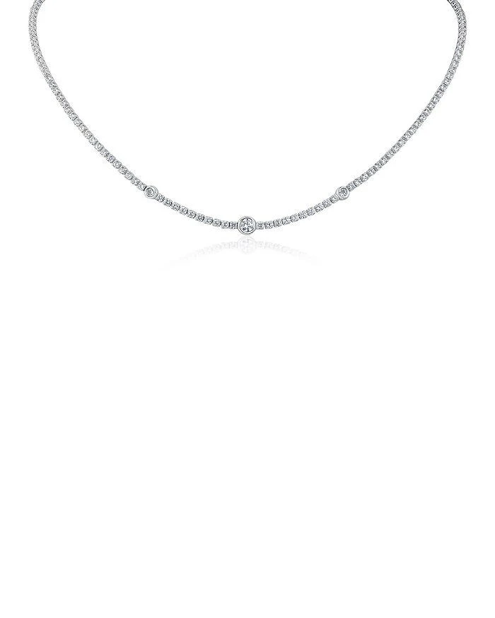 Kenneth Jay Lane Cubic Zirconia Station Tennis Necklace, 16-19"