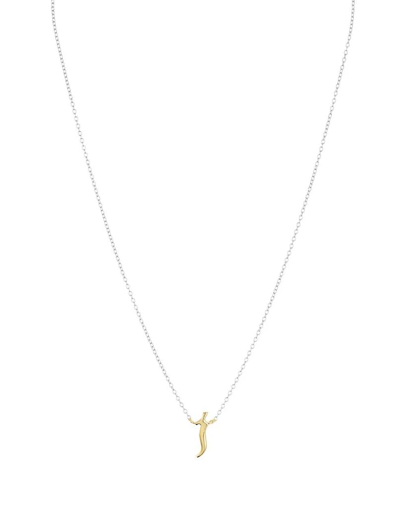 Argento Vivo Two Tone Gothic Initial Pendant Necklace, 16" 3