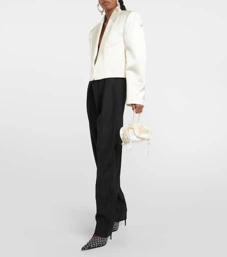 Magda Butrym Gathered silk-satin shoulder bag 5