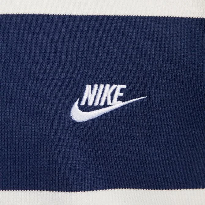 NIKE Men's Nike Club Fleece Striped Heavyweight French Terry Crewneck Sweatshirt 5