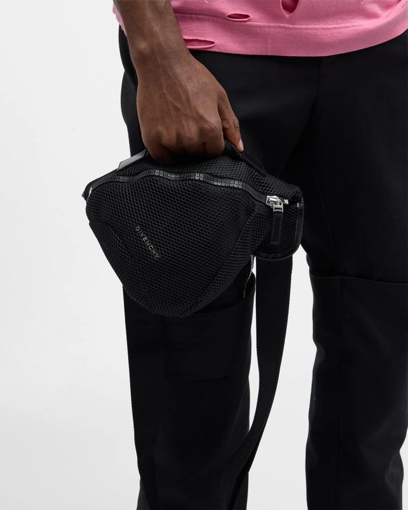Givenchy Men's G-Zip Small Mesh Triangle Belt Bag 4