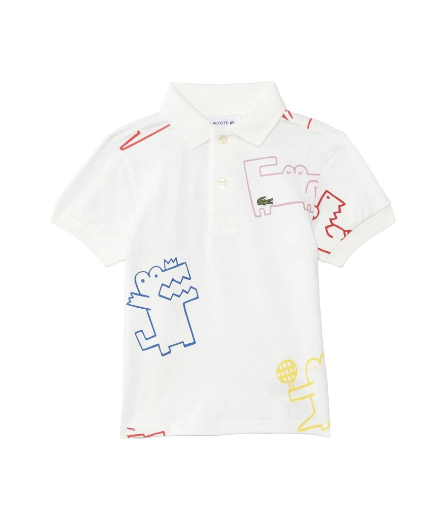 Lacoste Short Sleeve Aop Tennis Play Croc Polo Shirt (Little Kid/Toddler/Big Kid) 1
