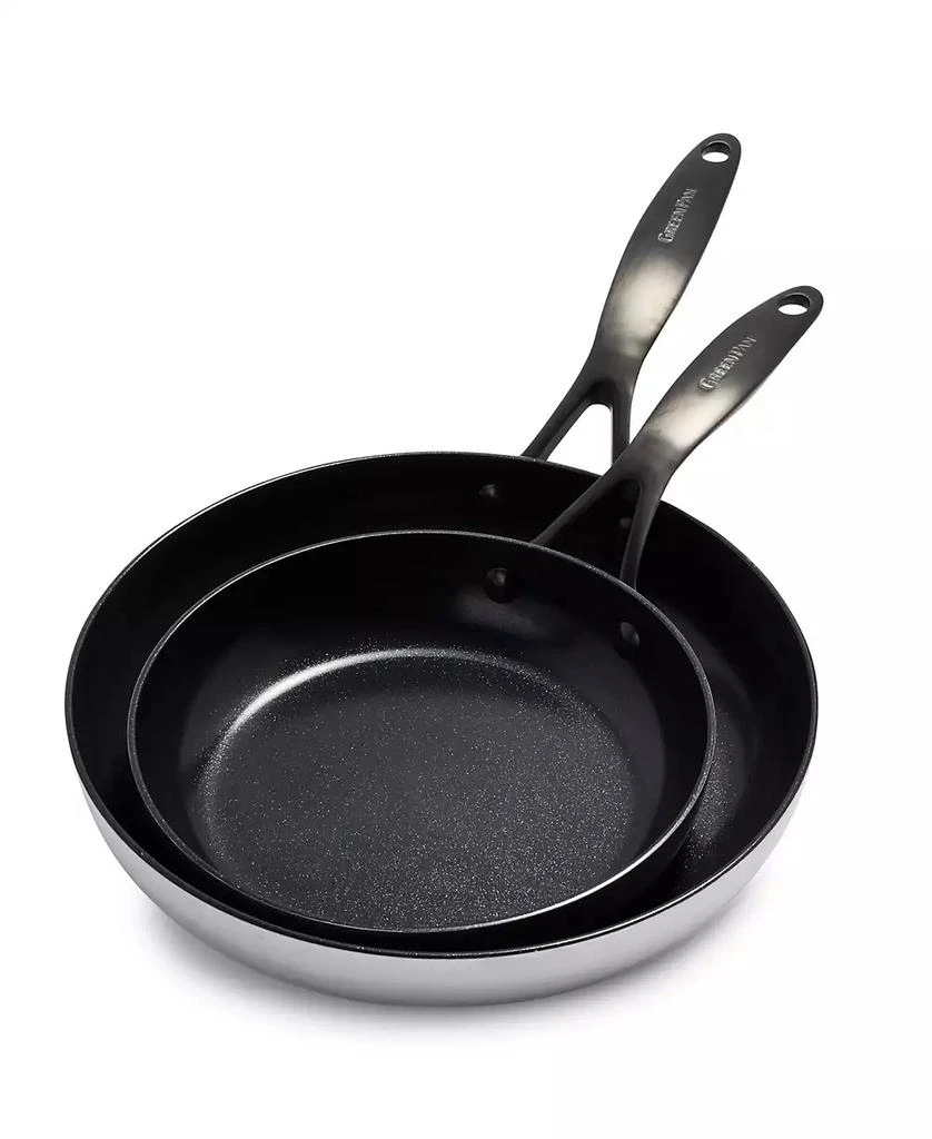 Greenpan Venice Pro Noir Tri-Ply Stainless Steel 2 Piece Nonstick Frying Pan Set 1
