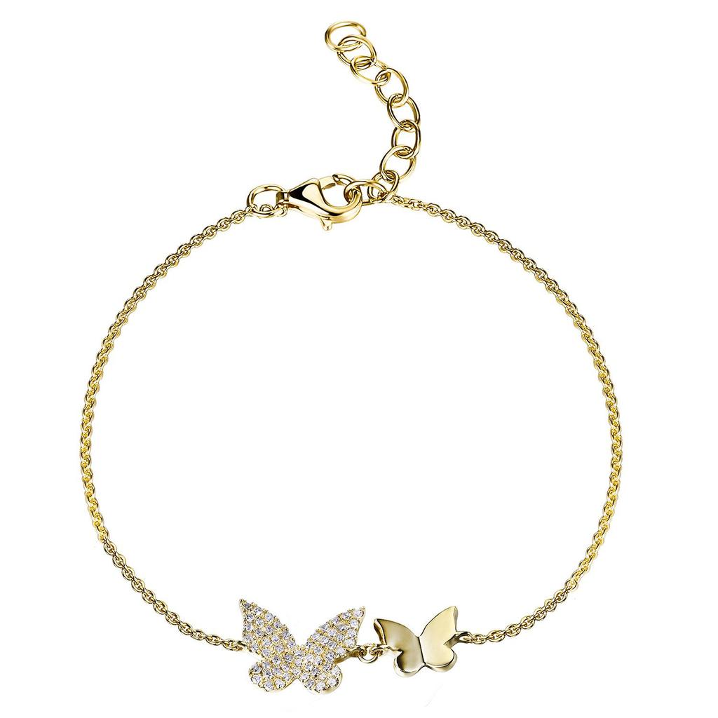 Sabrina Designs 14k Gold & Diamond Double Butterfly Bracelet