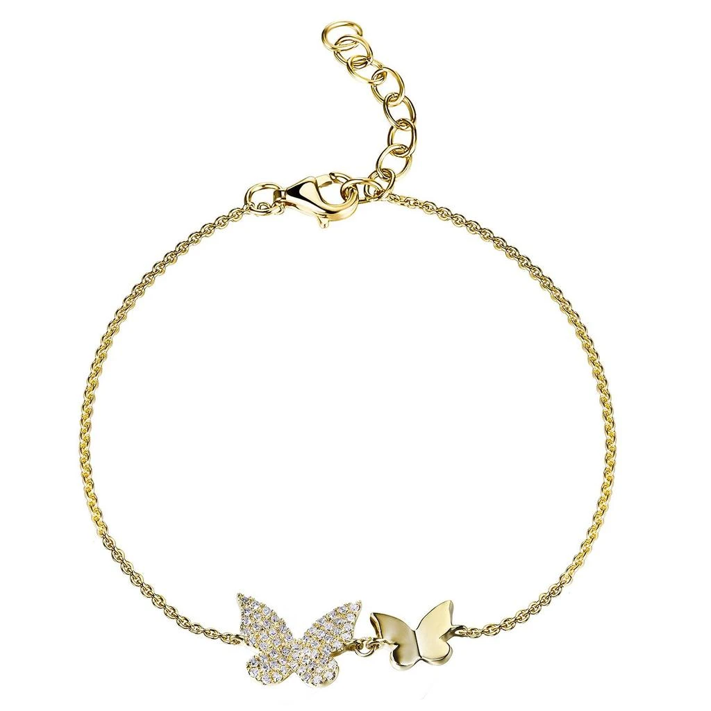 Sabrina Designs 14k Gold & Diamond Double Butterfly Bracelet 1