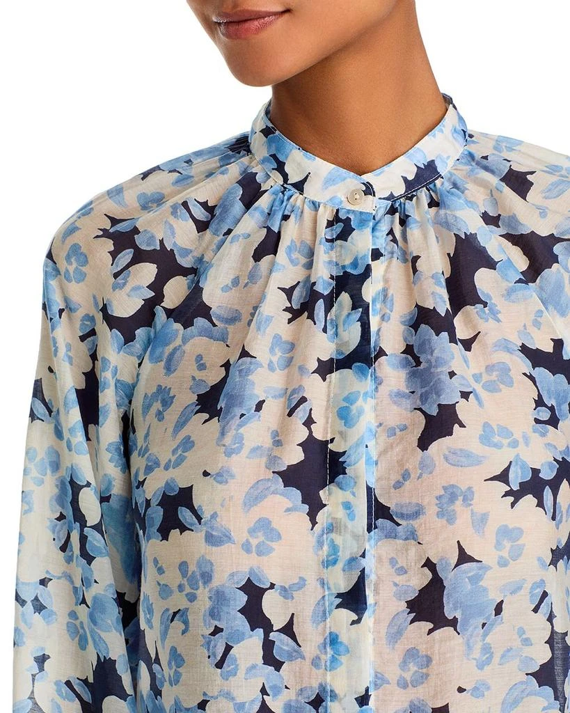 Bella Dahl Floral Print Shirred Collar Blouse 4