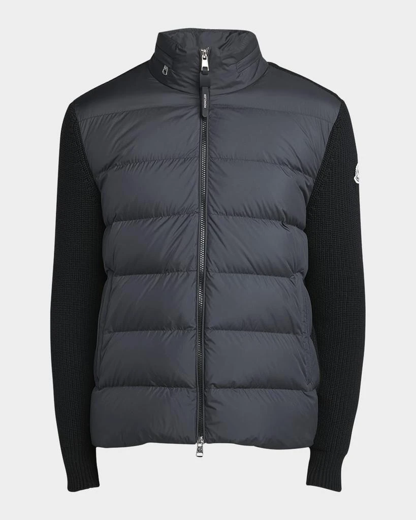 Moncler Men
s Wool Knit Padded Jacket With Hood