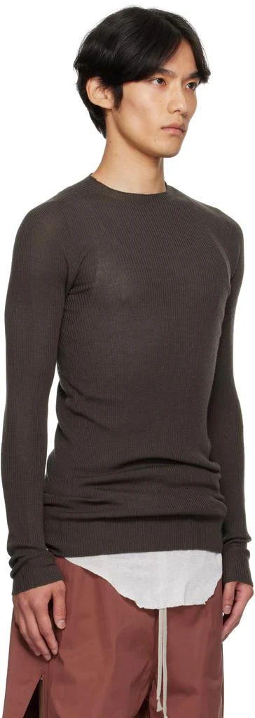 Rick Owens Gray Concordians Ribbed Round Neck Sweater 2