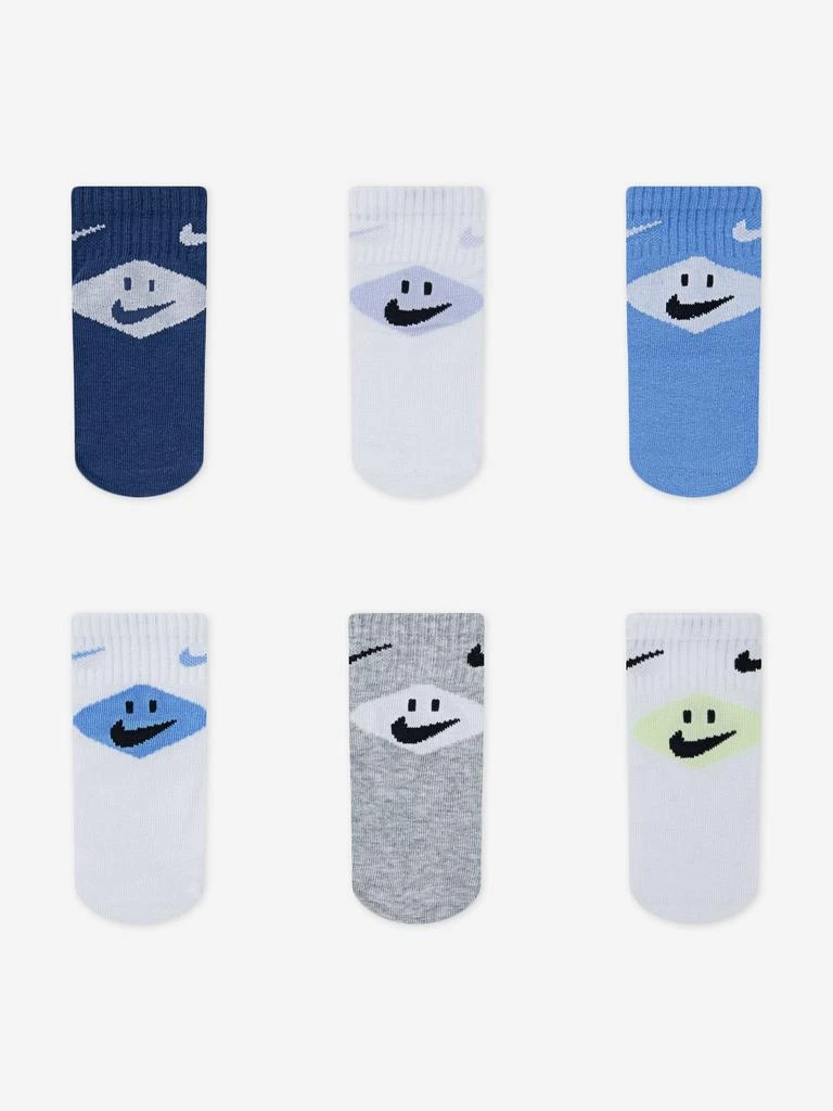 NIKE Nike Baby 6 Pack Smiley Ankle Socks Set in Navy 3