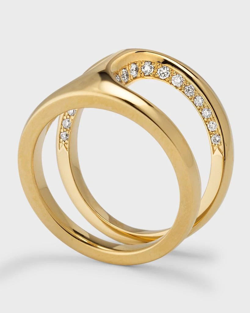 Hoorsenbuhs 18K Yellow Gold Dame Phantom Ring with Flooded Diamonds, Size 8 5
