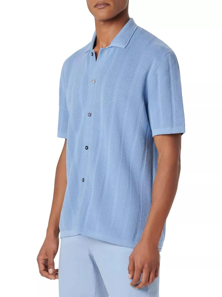BUGATCHI Cotton Knit Short-Sleeve Polo Sweater 4