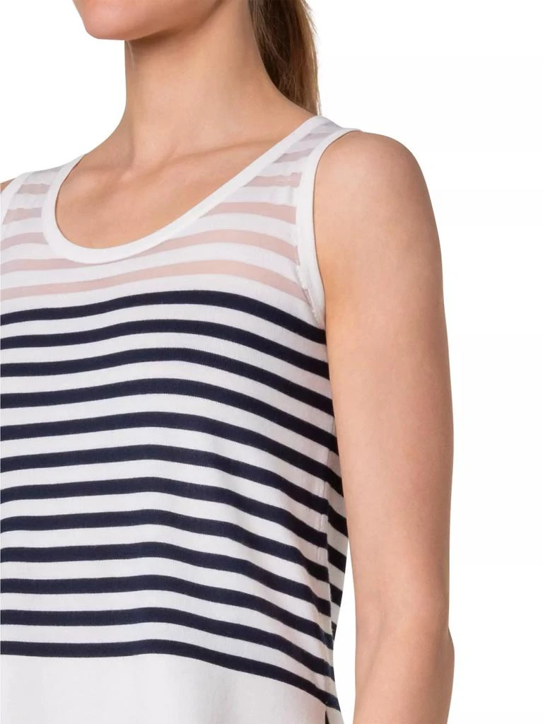 Akris Striped Wool-Blend Knit Tank 6