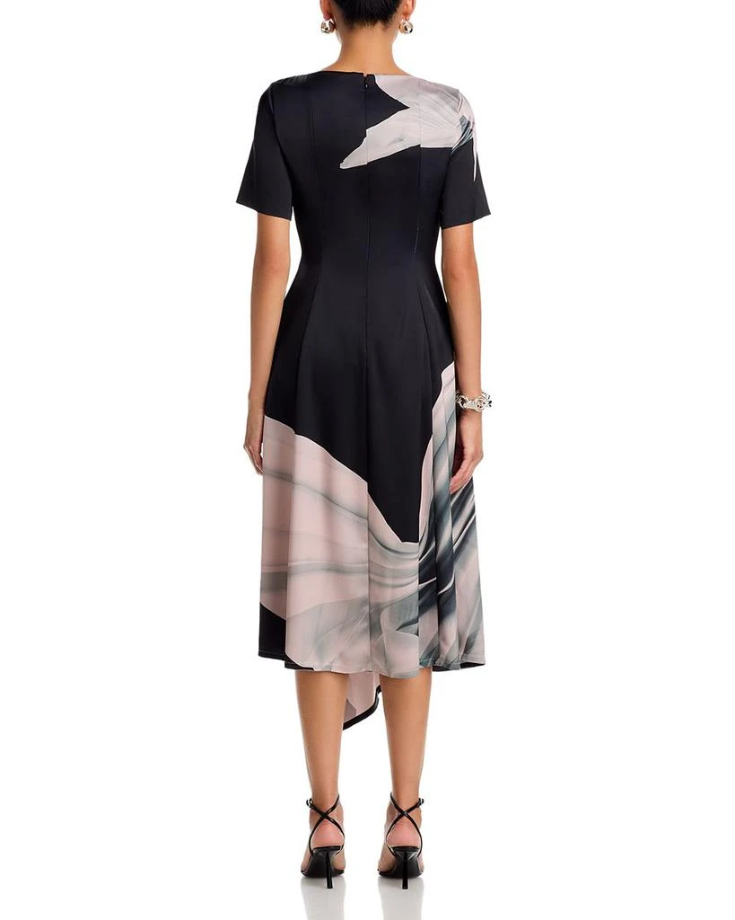 Jason Wu Dancing Pleat Print Short Sleeve Fit and Flare Dress 4