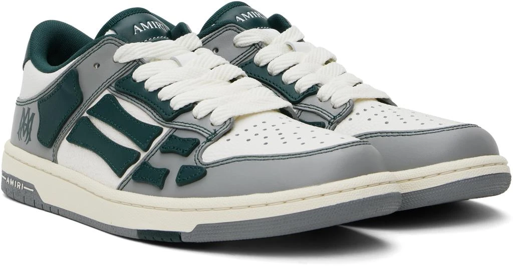 AMIRI Gray & Green Varsity Skel Top Low Sneakers 4