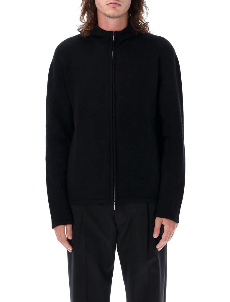 Salvatore Ferragamo Ferragamo Zip-Up Knitted Hoodie 1