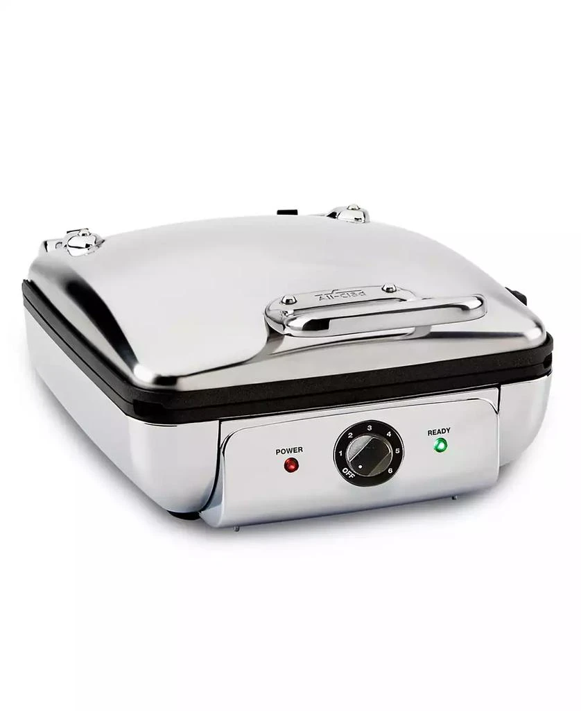 All-Clad Gourmet Mechanical Stainless Steel Belgian Waffle Maker with Removable Plates, 4 Slice 1