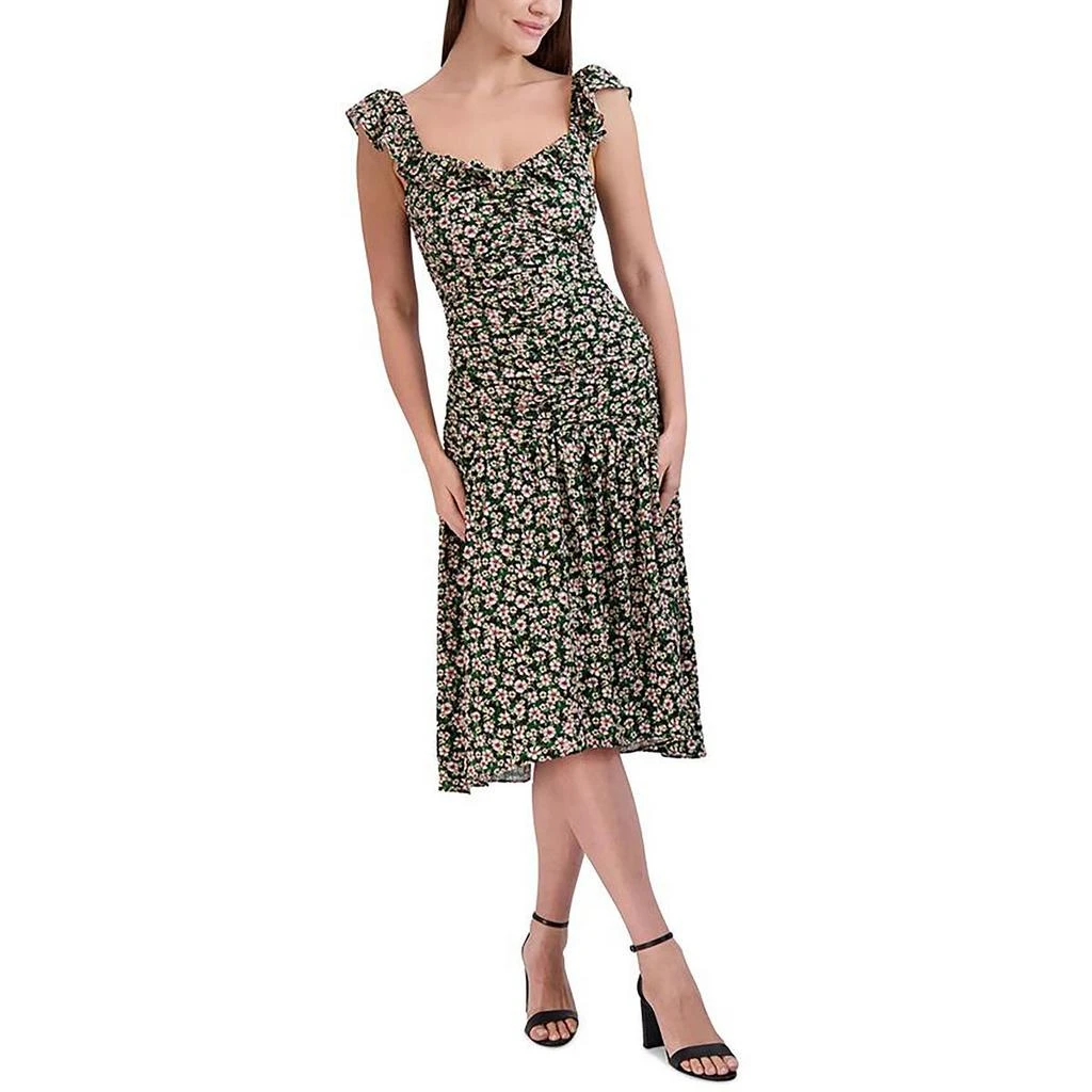 bubble hem midi dress with sleeves Lady Black Tie - Regal Cutie Bubble Hem Midi Dress - Cream