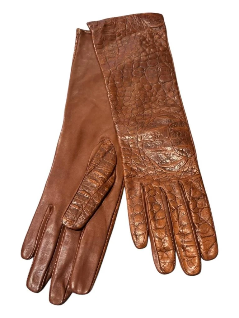 Carolina Amato Carolina Amato - Women
s Long Croco Leather Gloves