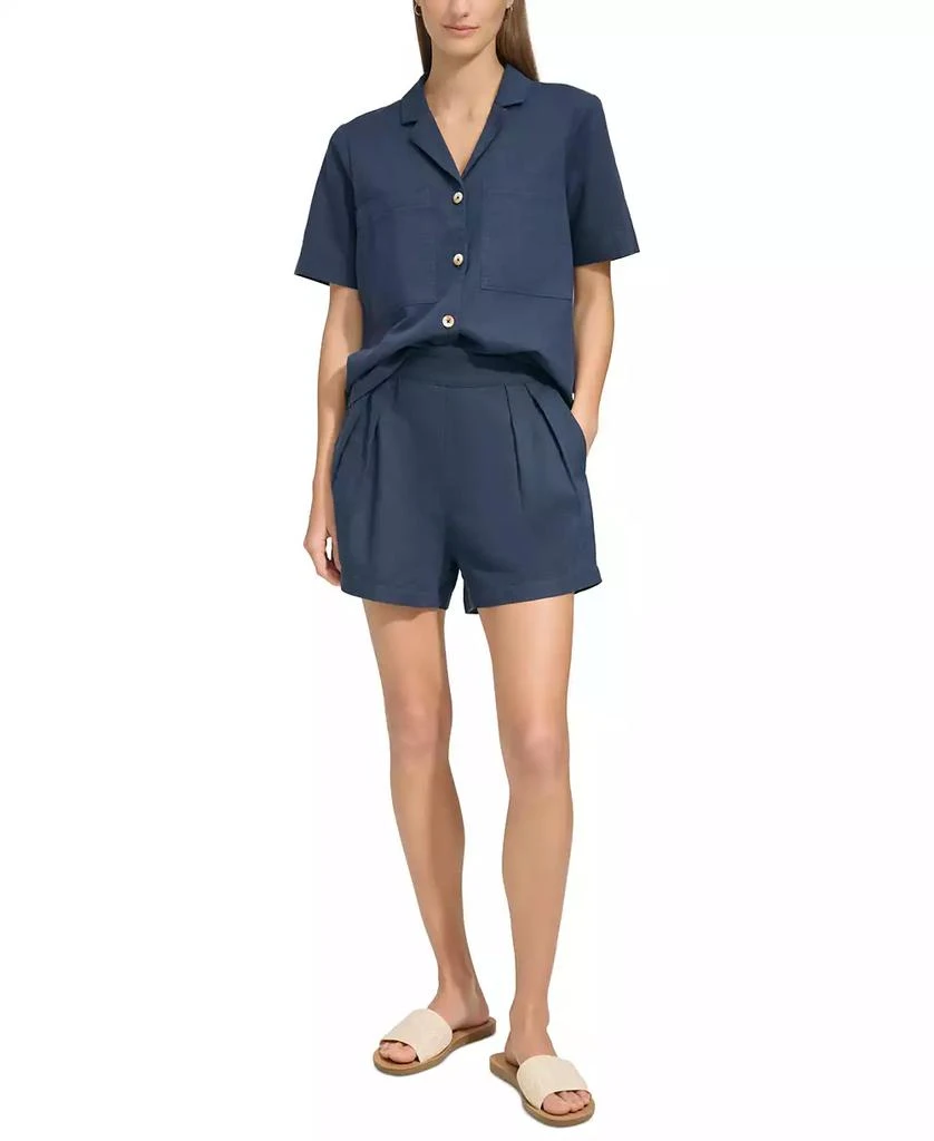 Marc New York by Andrew Marc Women's Short-Sleeve Washed Button-Front Camp Shirt 4