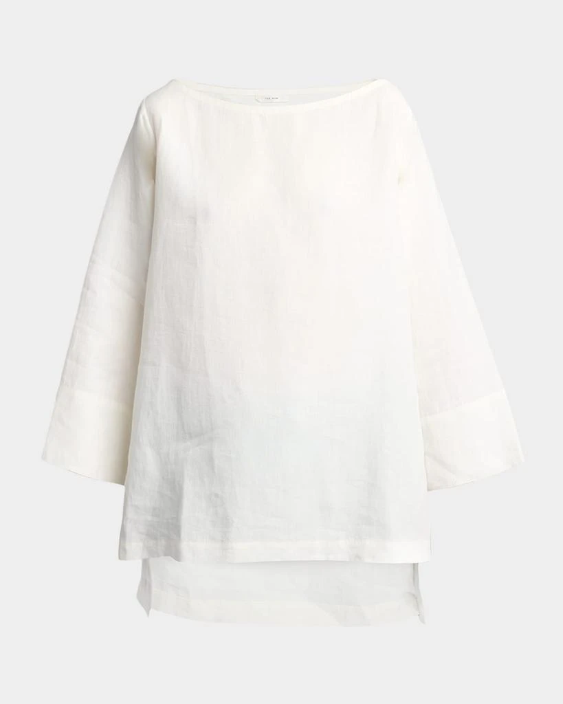 The Row Junia Boat-Neck Linen Top