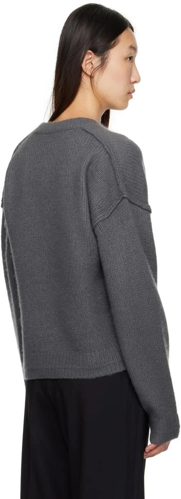 Maria McManus Gray Air Spun Cape V-Neck Sweater 3