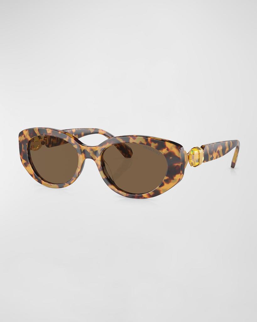 サングラス Casablanca Cat Eye Sunglasses in Brown Acetate Sunglasses sale. Oversized Cat Eye Acetate Sunglasses, Brown