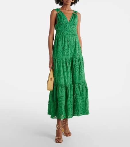 Farm Rio Monstera tiered cotton maxi dress 2