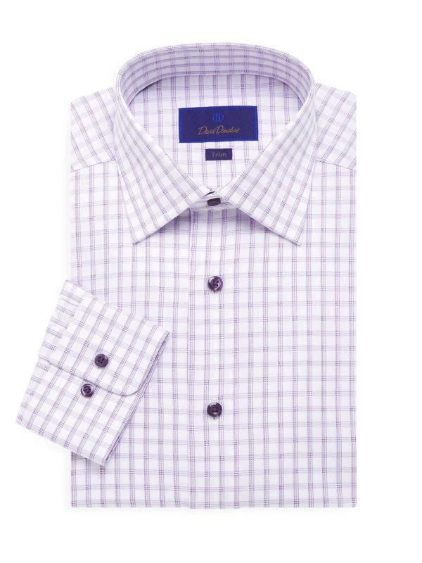 David Donahue Grid Checkered Dress Shirt 1