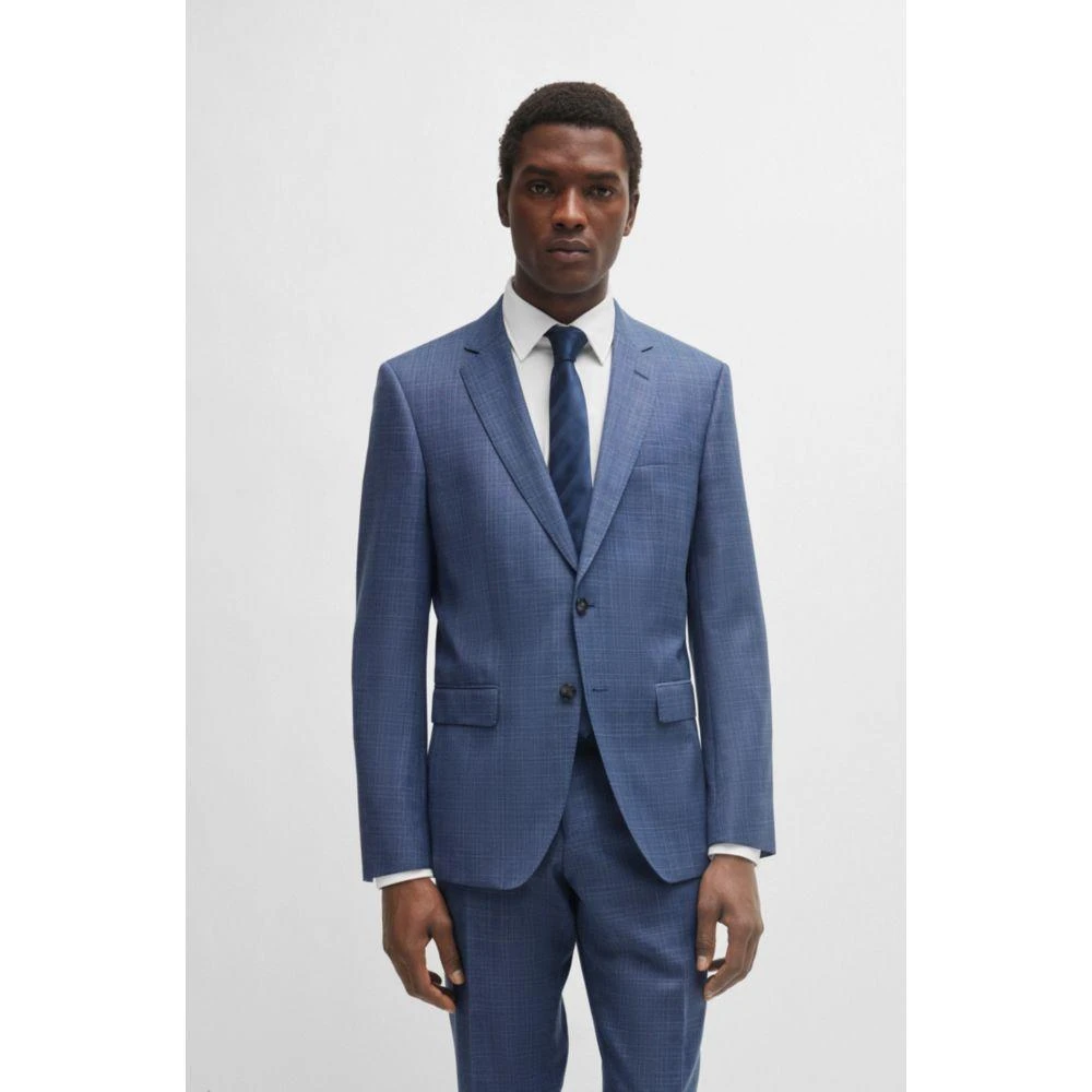 Hugo Boss Slim-fit suit in checked virgin-wool serge 3