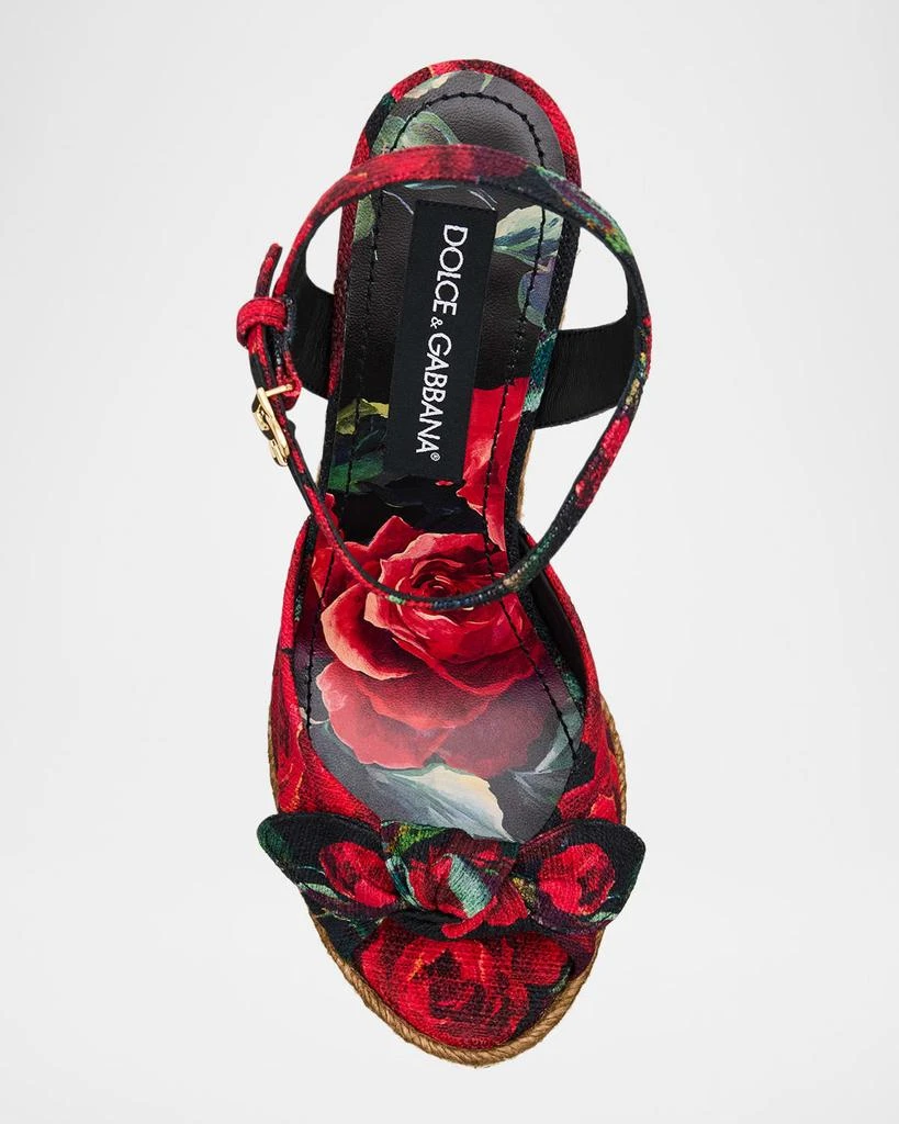 Dolce & Gabbana Lolita Floral Wedge Espadrille Sandals 5