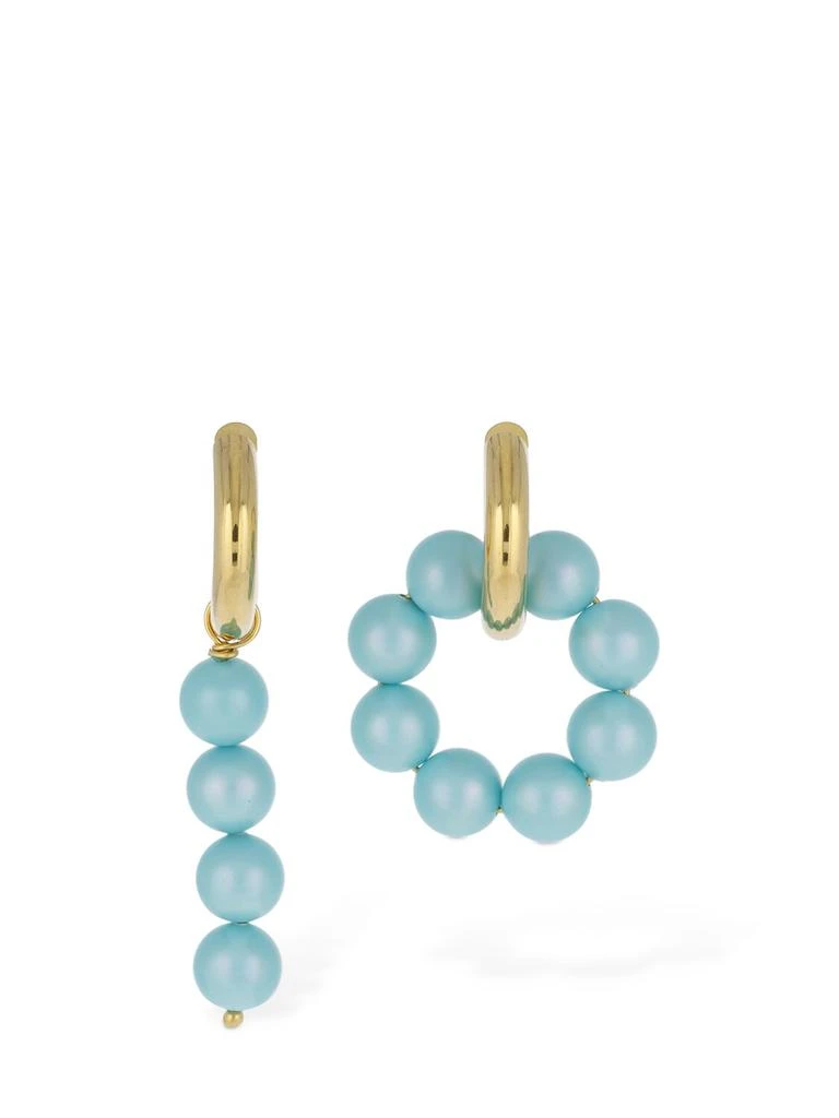 Timeless Pearly Beaded Charm Mismatched Earrings 3