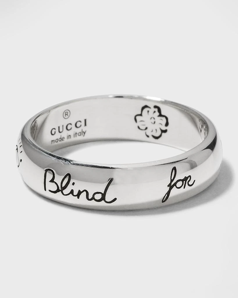 Gucci Blind for Love 5mm Sterling Silver Band Ring 1