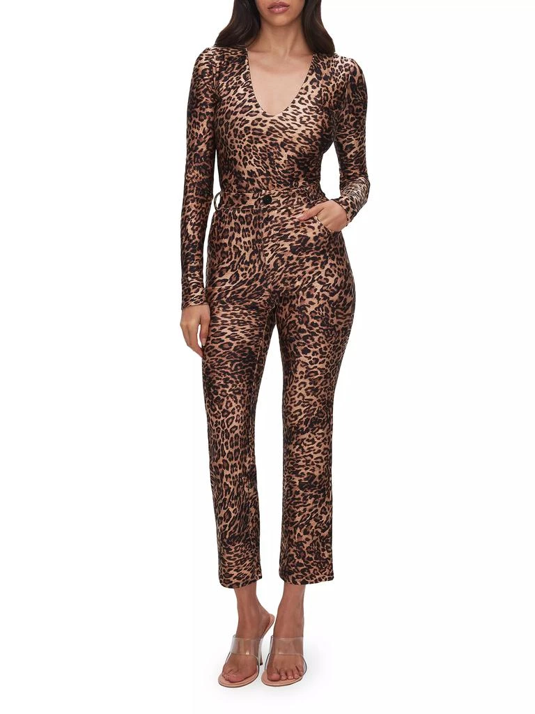 Good American Leopard High-Shine Compression Bodysuit 2