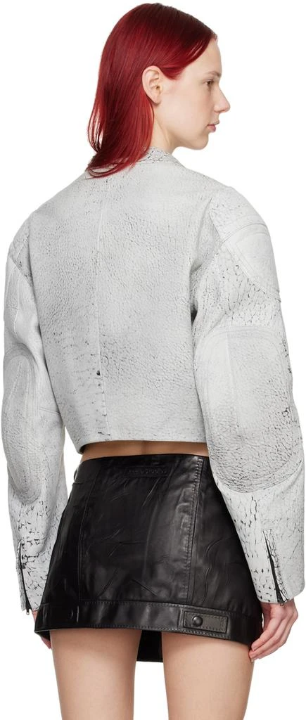 Acne Studios Gray Cracked Leather Jacket 3