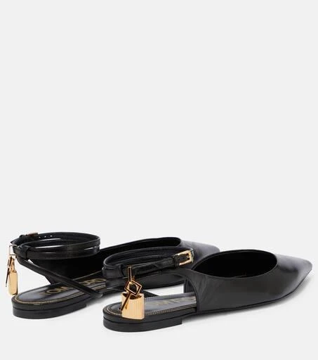 Tom Ford Padlock leather slingback flats 3