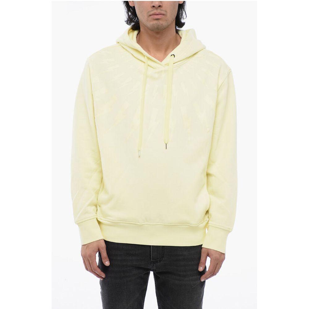 Neil Barrett Brushed Cotton FAIRISLE THUNDERBOLT Men's Hoodie