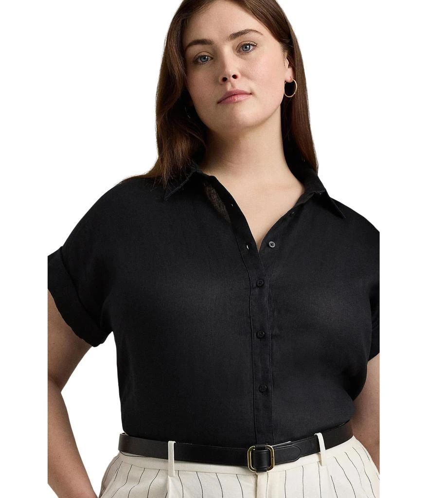 Ralph Lauren Plus-Size Linen Dolman-Sleeve Shirt 3