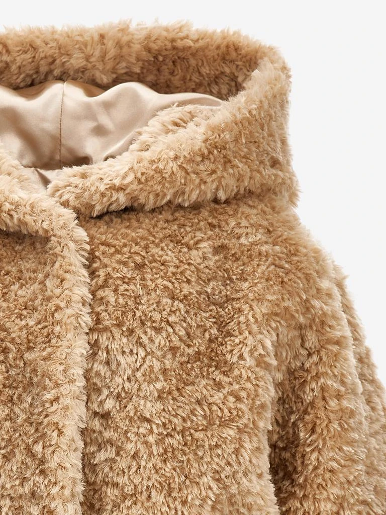 MONNALISA Monnalisa Girls Plush Faux Fur Jacket in Beige 6