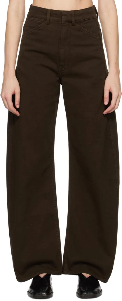 Lemaire Brown High Waisted Curved Jeans 1