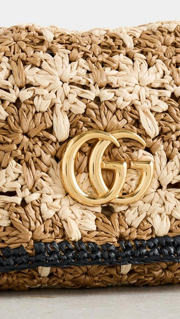 Shopbop Archive Gucci GG Marmont Crossbody Bag, Khaki and Black Straw 4