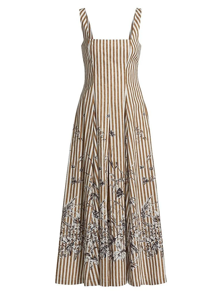 LELA ROSE Caitlin Striped Midi-Dress 1