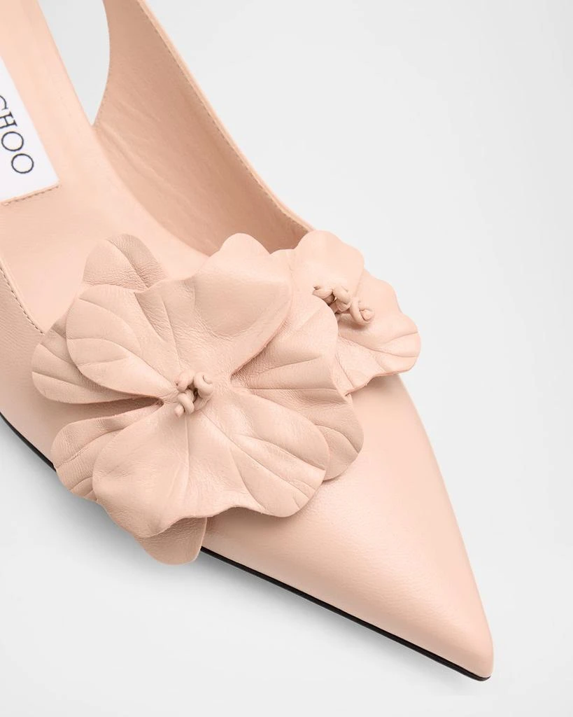 Jimmy Choo Amita Flowers Leather Slingback Pumps 6